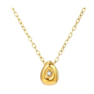 14k Gold Stainless Steel Tarnish‎ Proof Teardrop Minimalist Diamond Simulate